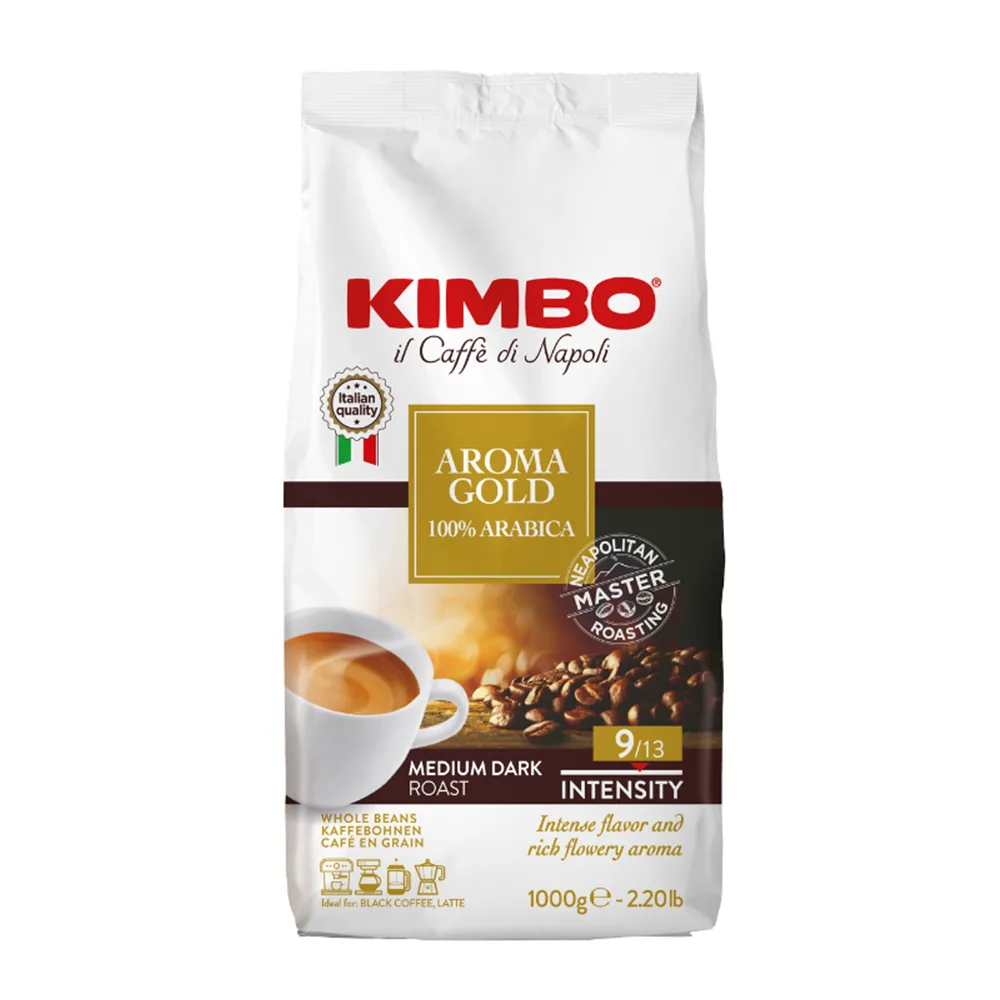 Caffè in Grani Kimbo Aroma Gold 100% Arabica - Tostatura Medio Scura - immagine 1
