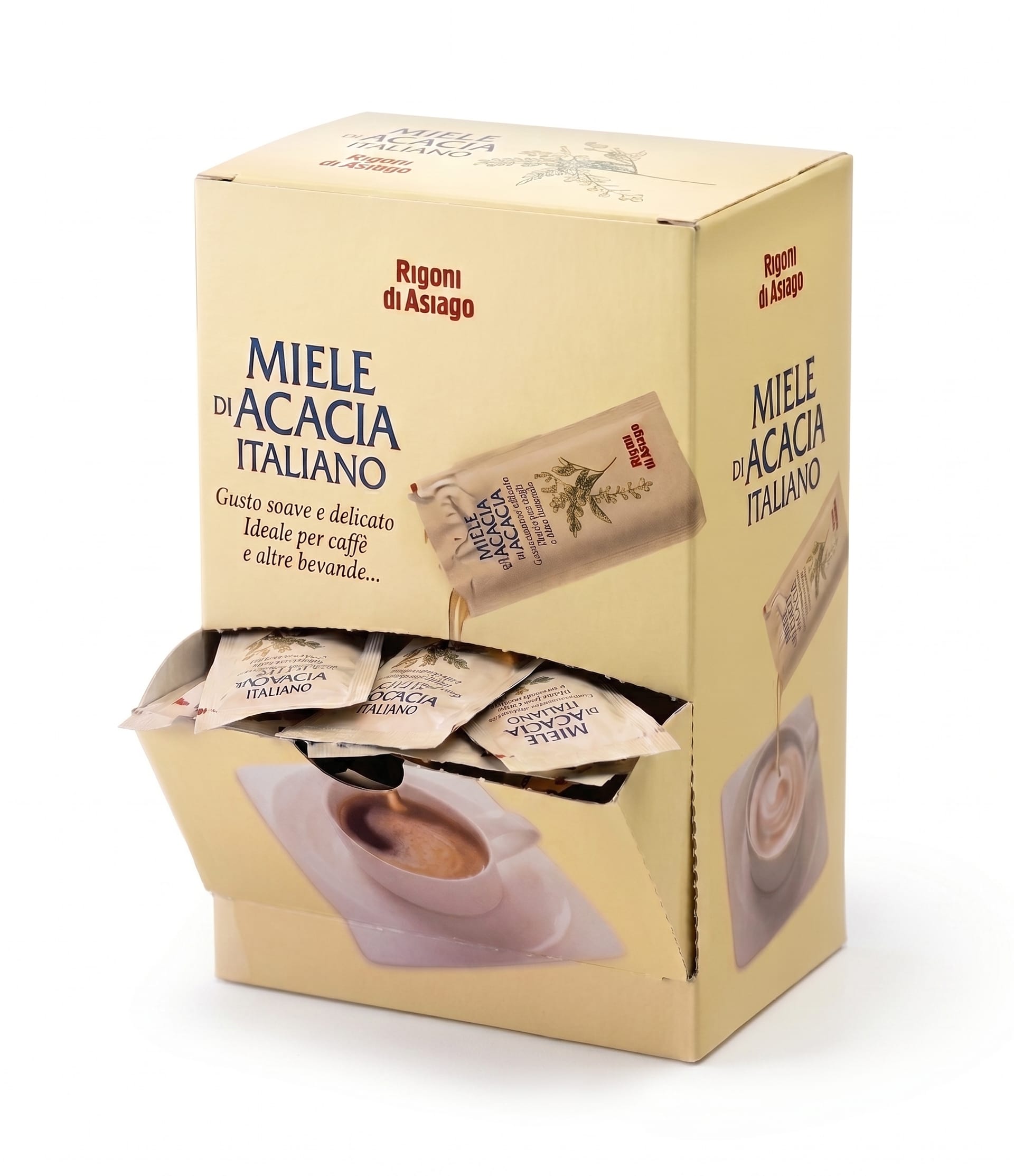 Miele di Acacia Italiano Rigoni di Asiago – Dispenser 100 Bustine da 5g - immagine 1